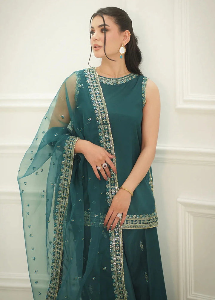 Faiza Faisal Pret Festive Raw Silk 3 Piece Suit Seren