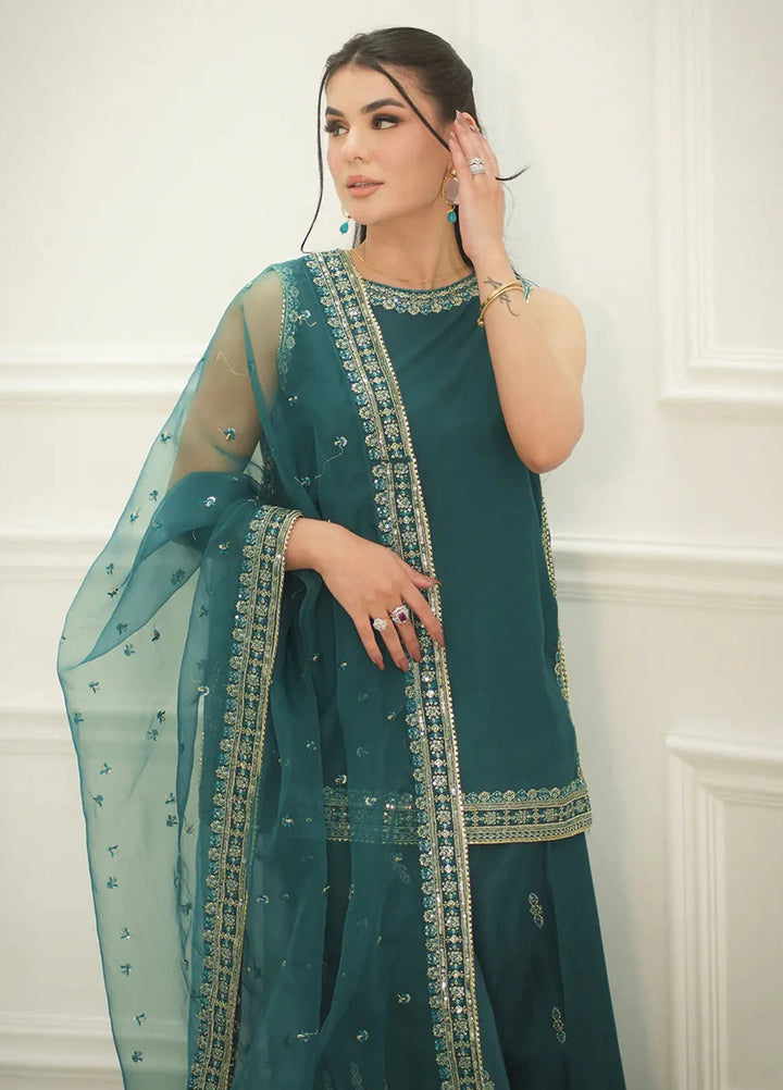 Faiza Faisal Pret Festive Raw Silk 3 Piece Suit Seren