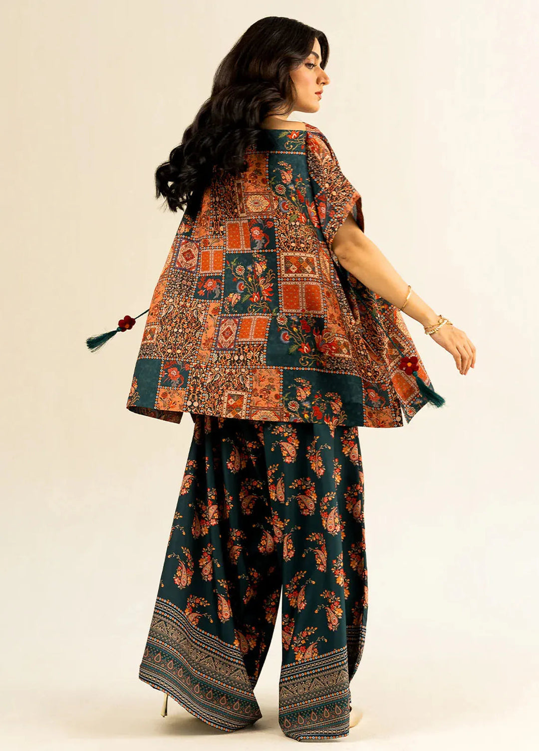 Faizal Faisal Pret Printed Raw Silk 2 Piece Suit FNF-WS24-0322 Aelina