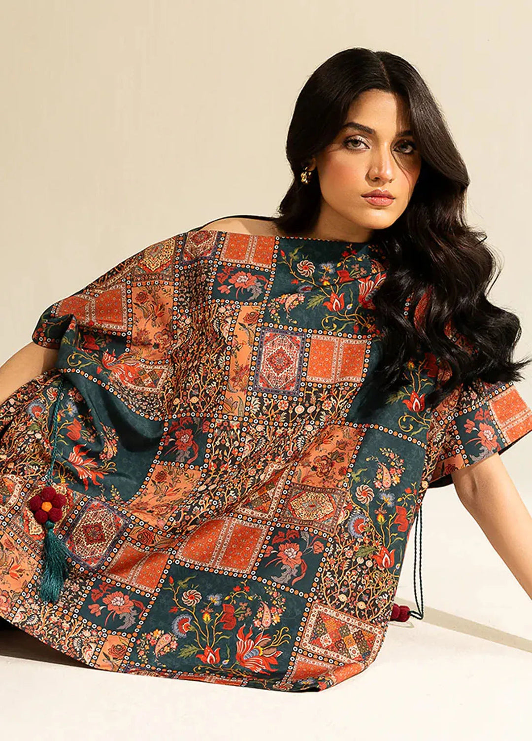 Faizal Faisal Pret Printed Raw Silk 2 Piece Suit FNF-WS24-0322 Aelina