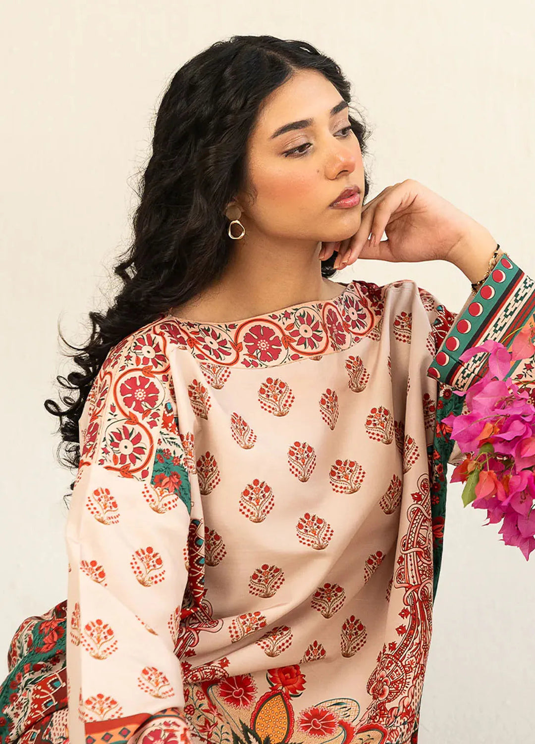 Faizal Faisal Pret Printed Raw Silk 2 Piece Suit FNF-WS24-0323 Lyric