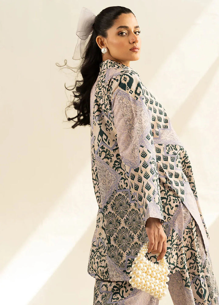 Faizal Faisal Pret Printed Raw Silk 2 Piece Suit FNF-WS24-0325 Elora
