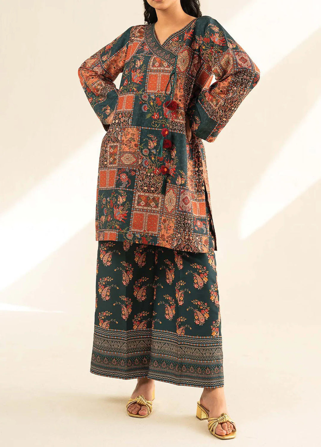 Faizal Faisal Pret Printed Raw Silk 2 Piece Suit FNF-WS24-0326 Calista