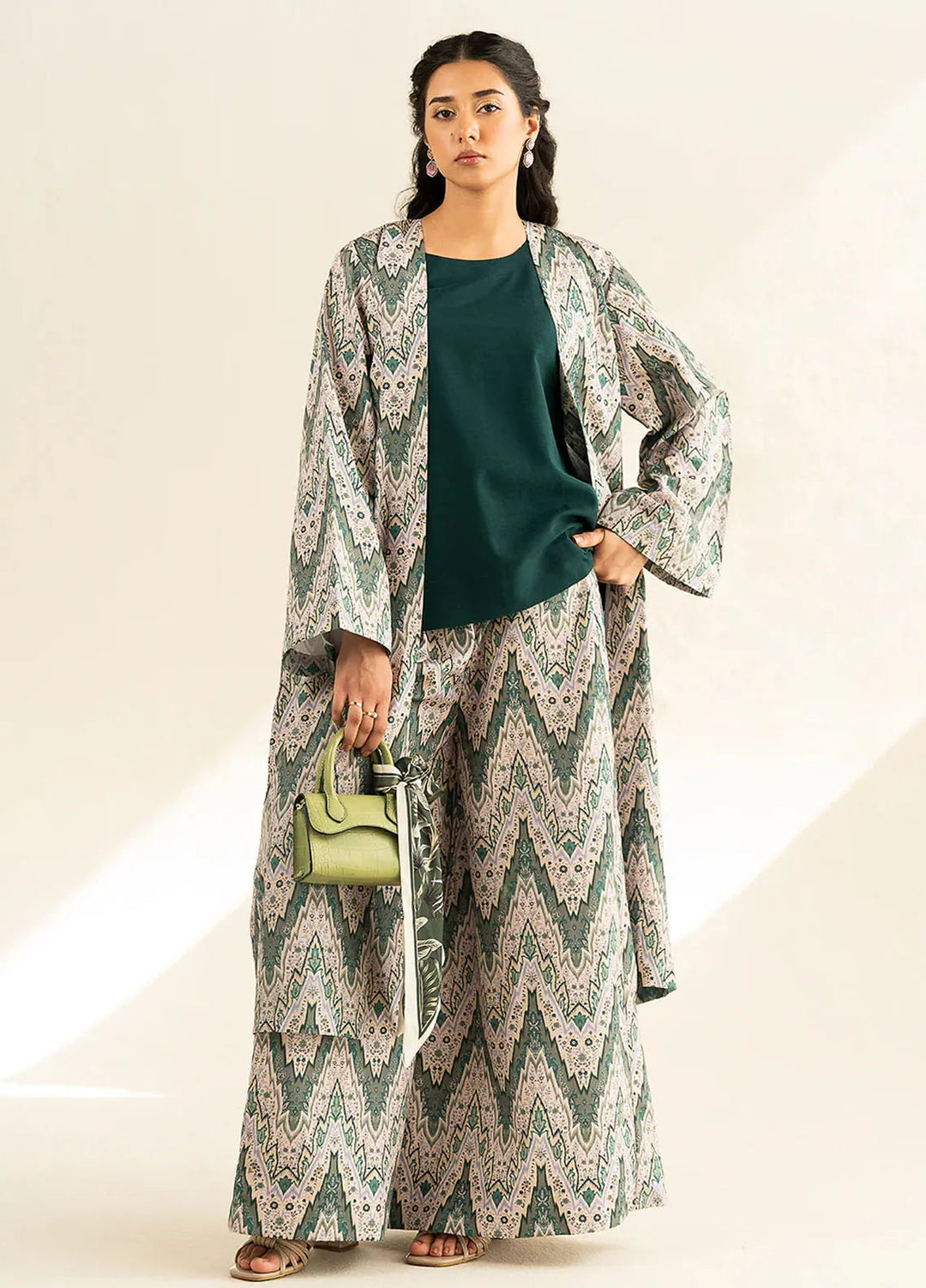 Faizal Faisal Pret Printed Raw Silk 3 Piece Suit FNF-WS24-0327 Selene