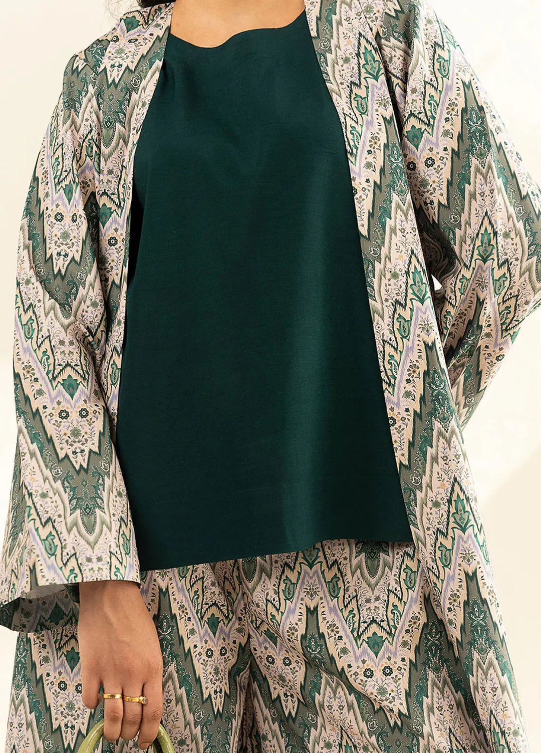 Faizal Faisal Pret Printed Raw Silk 3 Piece Suit FNF-WS24-0327 Selene