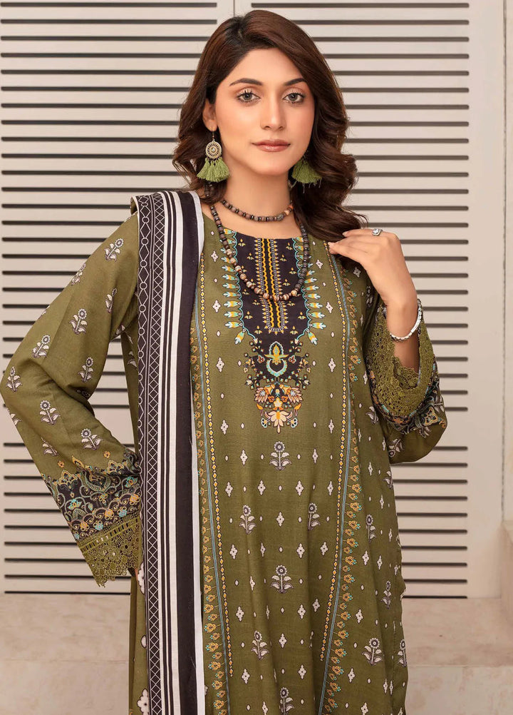 Falak by Feroza Printed Slub Linen Suits Unstitched 3 Piece FZ24FL D-01 - Winter Collection
