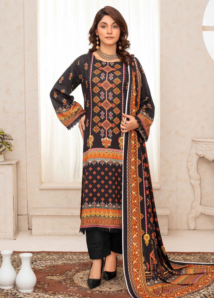Falak by Feroza Printed Slub Linen Suits Unstitched 3 Piece FZ24FL D-02 - Winter Collection