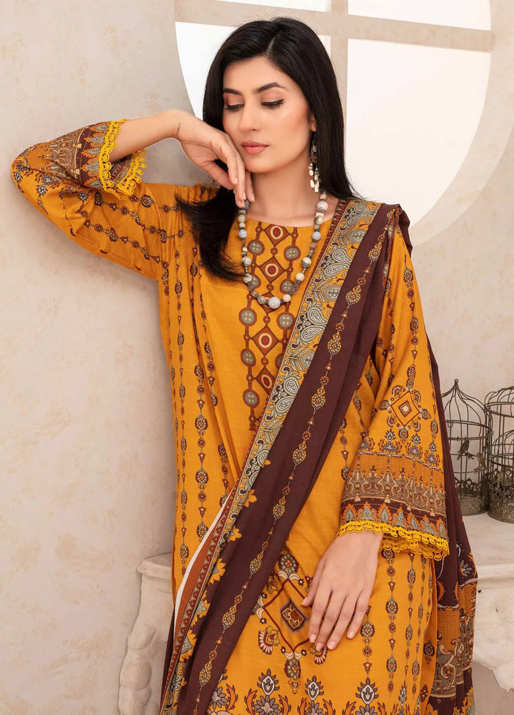 Falak by Feroza Printed Slub Linen Suits Unstitched 3 Piece FZ24FL D-03 - Winter Collection