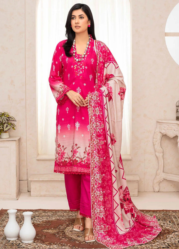 Falak by Feroza Printed Slub Linen Suits Unstitched 3 Piece FZ24FL D-04 - Winter Collection