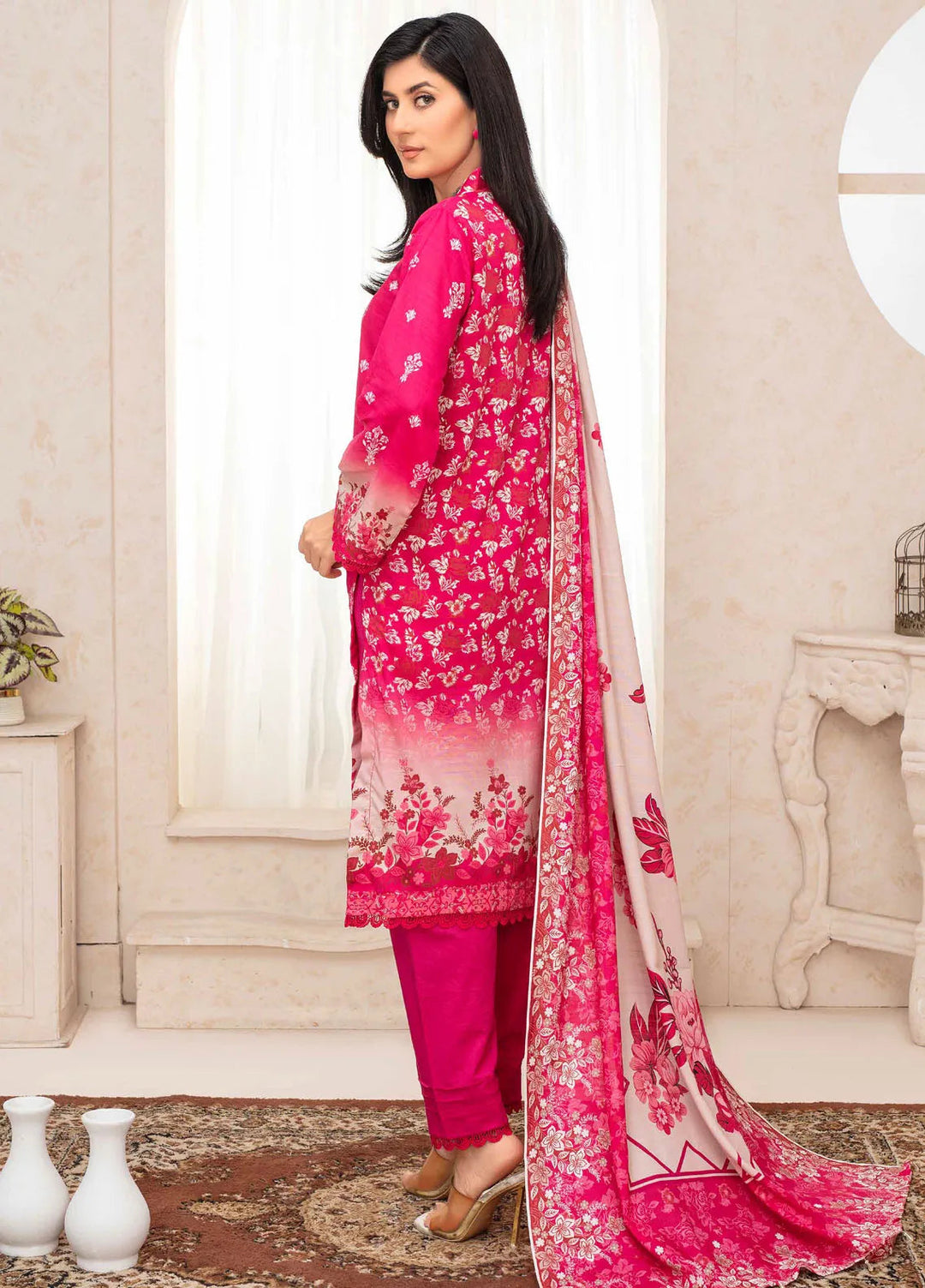 Falak by Feroza Printed Slub Linen Suits Unstitched 3 Piece FZ24FL D-04 - Winter Collection