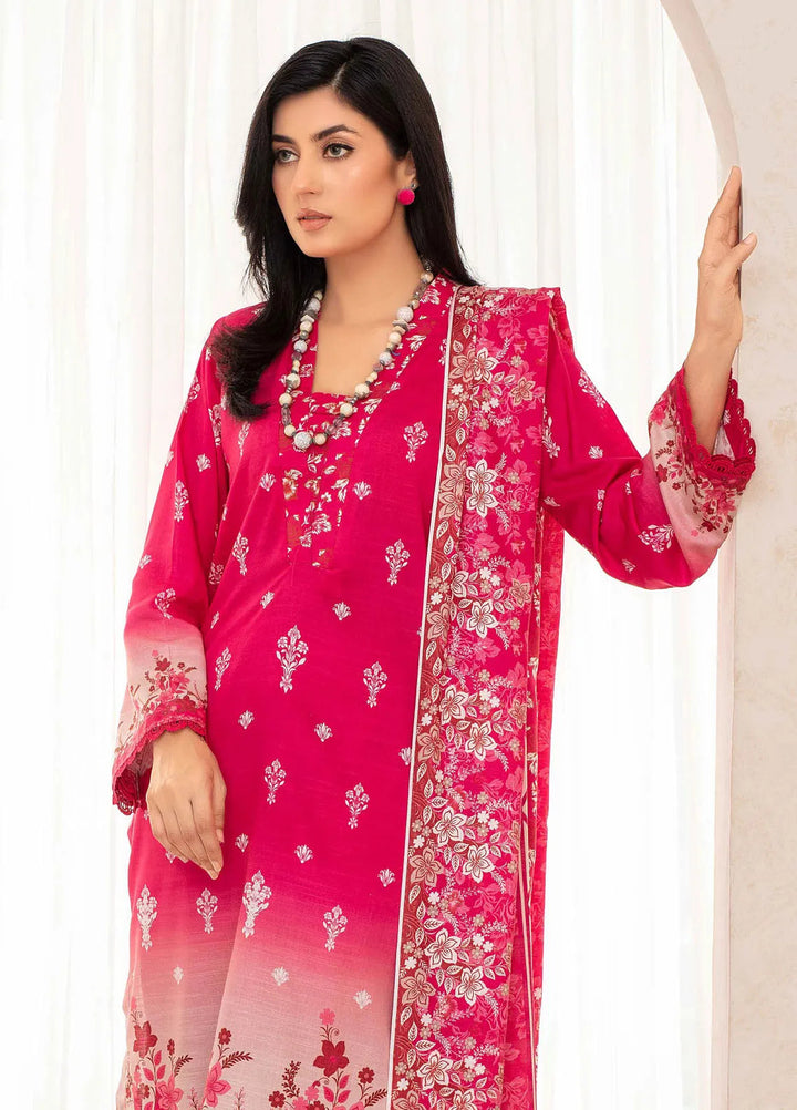 Falak by Feroza Printed Slub Linen Suits Unstitched 3 Piece FZ24FL D-04 - Winter Collection