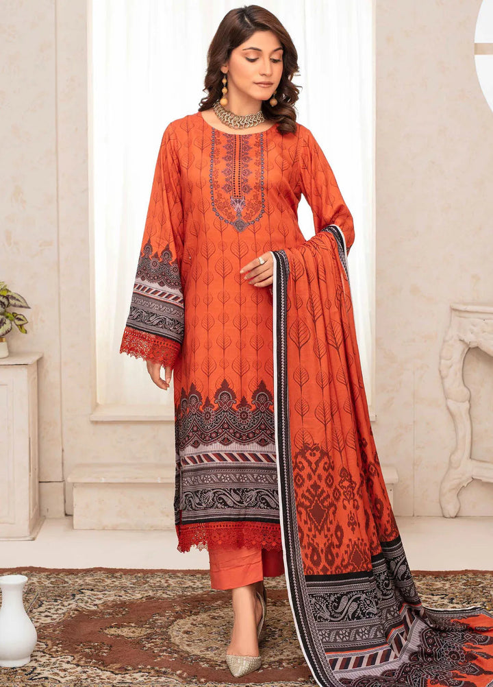 Falak by Feroza Printed Slub Linen Suits Unstitched 3 Piece FZ24FL D-06 - Winter Collection