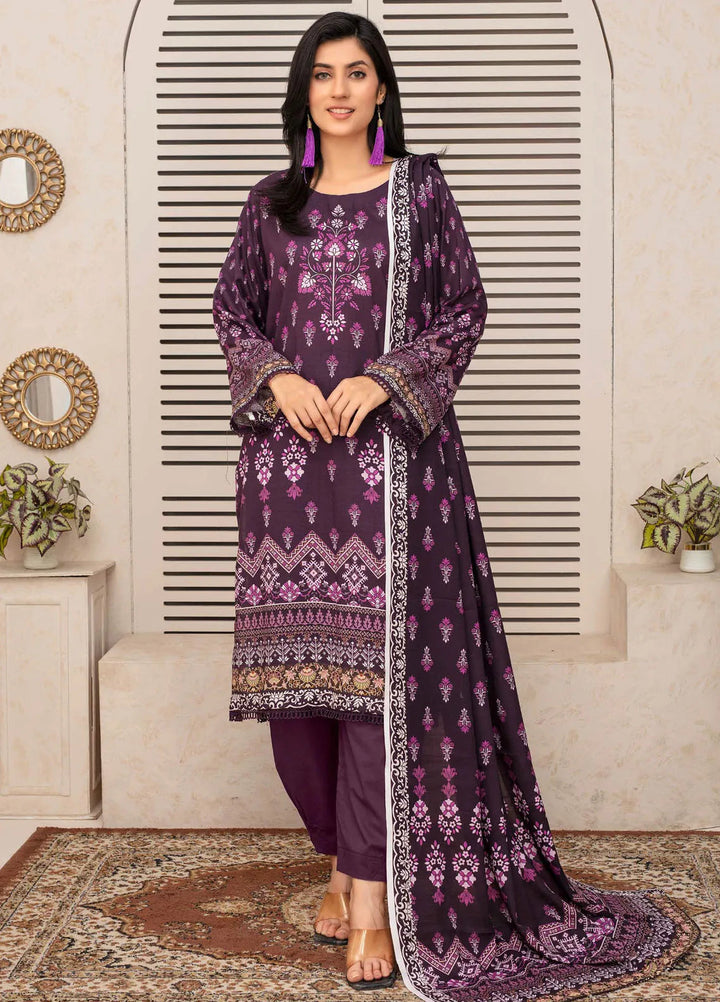 Falak by Feroza Printed Slub Linen Suits Unstitched 3 Piece FZ24FL D-07 - Winter Collection
