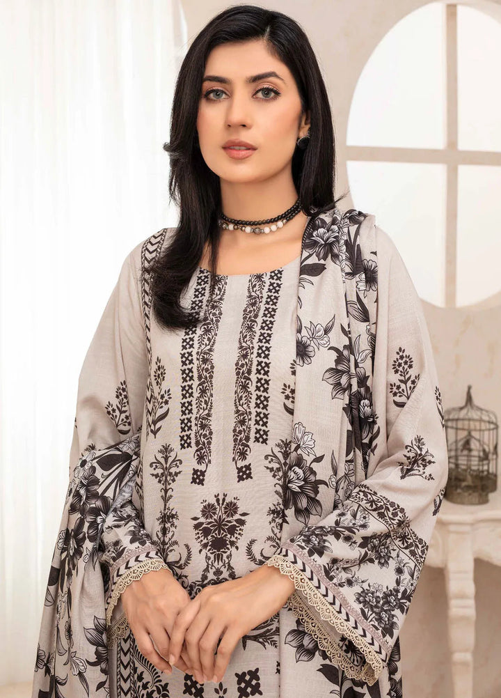 Falak by Feroza Printed Slub Linen Suits Unstitched 3 Piece FZ24FL D-08 - Winter Collection