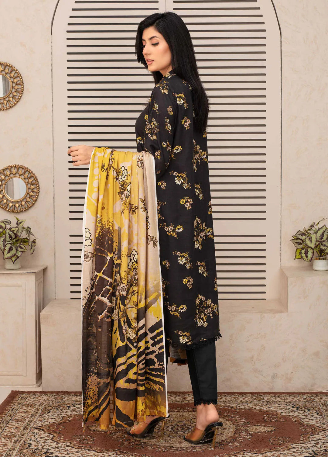 Falak by Feroza Printed Slub Linen Suits Unstitched 3 Piece FZ24FL D-09 - Winter Collection