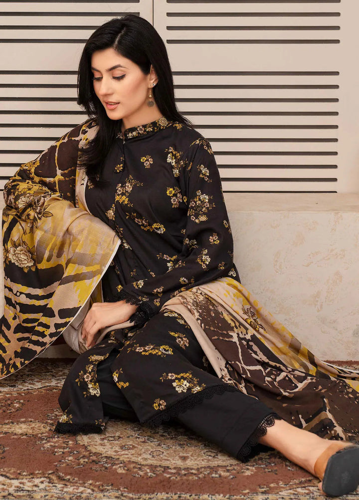 Falak by Feroza Printed Slub Linen Suits Unstitched 3 Piece FZ24FL D-09 - Winter Collection