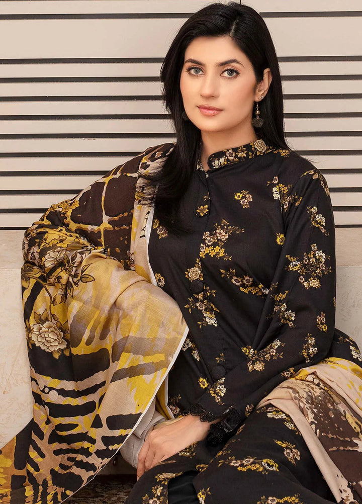 Falak by Feroza Printed Slub Linen Suits Unstitched 3 Piece FZ24FL D-09 - Winter Collection