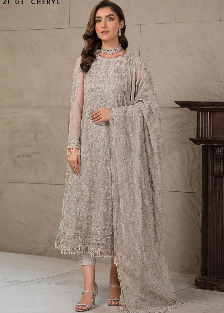 Falak by Zarif Embroidered  Suits Unstitched 3 Piece ZF22F ZF-03 Cheryl - Festive Collection