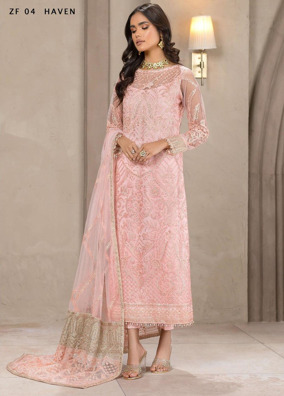 Falak by Zarif Embroidered  Suits Unstitched 3 Piece ZF22F ZF-04 Haven - Festive Collection