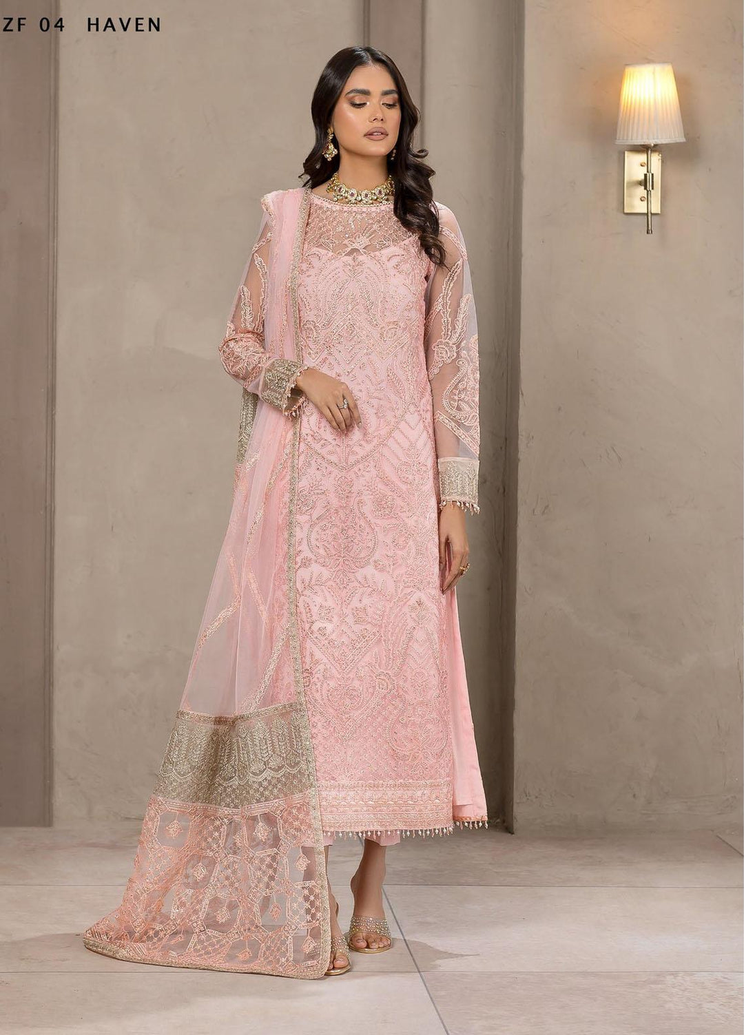 Falak by Zarif Embroidered  Suits Unstitched 3 Piece ZF22F ZF-04 Haven - Festive Collection