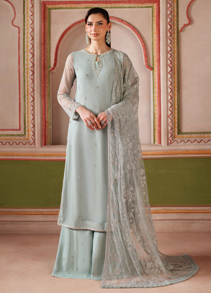 Falesia by Zarif Embroidered Net Suits Unstitched 3 Piece ZR25UF HF-05 Dinaar - Formals Collection