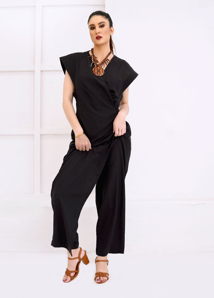 Farah Agha Pret Handwoven Solid Cotton 2 Piece Suit Ember