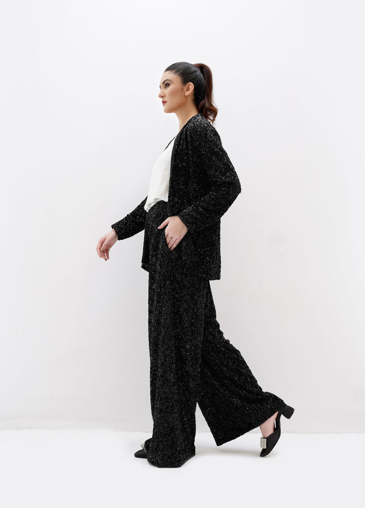 Farah Agha Pret Handwoven Solid Net 3 Piece Suit Aeris