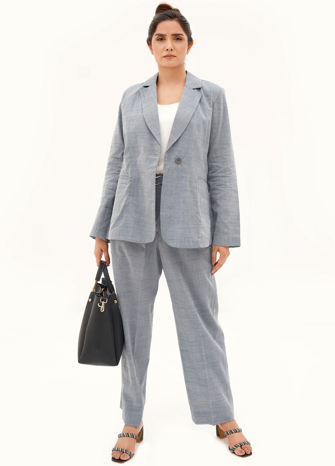 Farah Agha Pret Solids Crepe Chiffon 2 Piece Suit Lattice