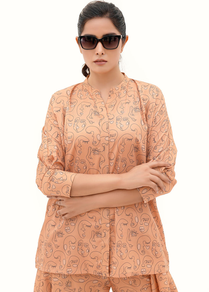 Farah Agha Pret Solids Silk 2 Piece Suit Echo