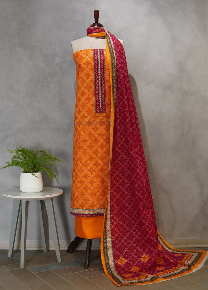 Farah n Faria By Bin Saeed Printed Lawn Suit Unstitched 3 Piece BS24F D-16B - Summer Collection