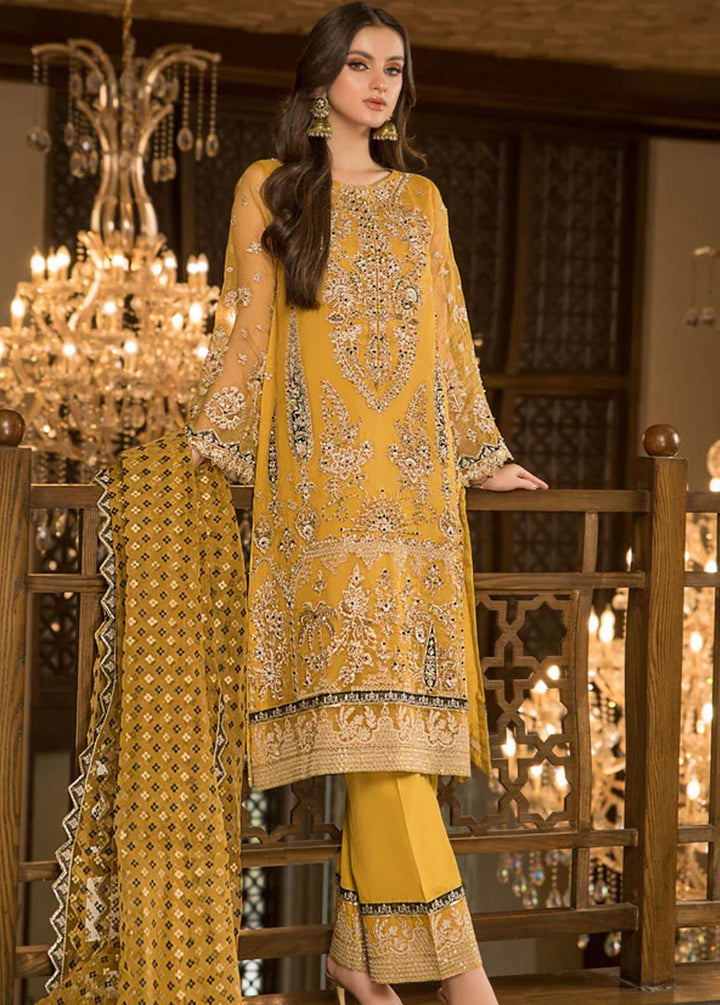 Farahnosh By Aroshi Embroidered Organza Suits Unstitched 3 Piece ASH22F Gul-e-Kokab - Luxury Collection