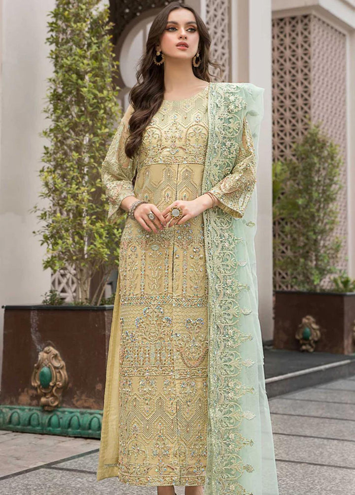 Farahnosh By Aroshi Embroidered Organza Suits Unstitched 3 Piece ASH22F Mist - Luxury Collection