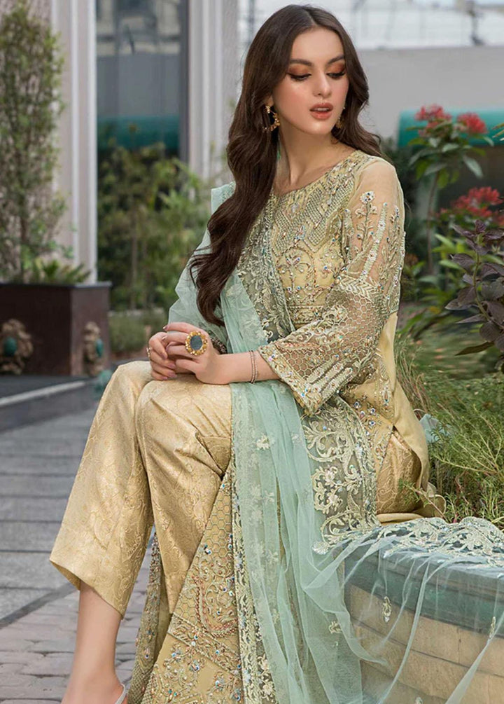 Farahnosh By Aroshi Embroidered Organza Suits Unstitched 3 Piece ASH22F Mist - Luxury Collection