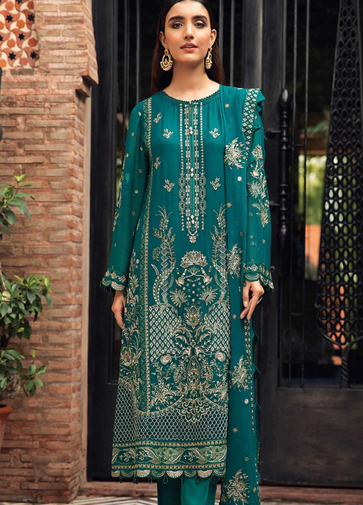 Farasha Embroidered Chiffon Suits Unstitched 3 Piece FSH21C-1 01 JADE - Festive Collection