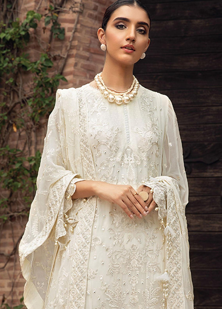 Farasha Embroidered Chiffon Suits Unstitched 3 Piece FSH21C-1 03 PORCELAIN - Festive Collection
