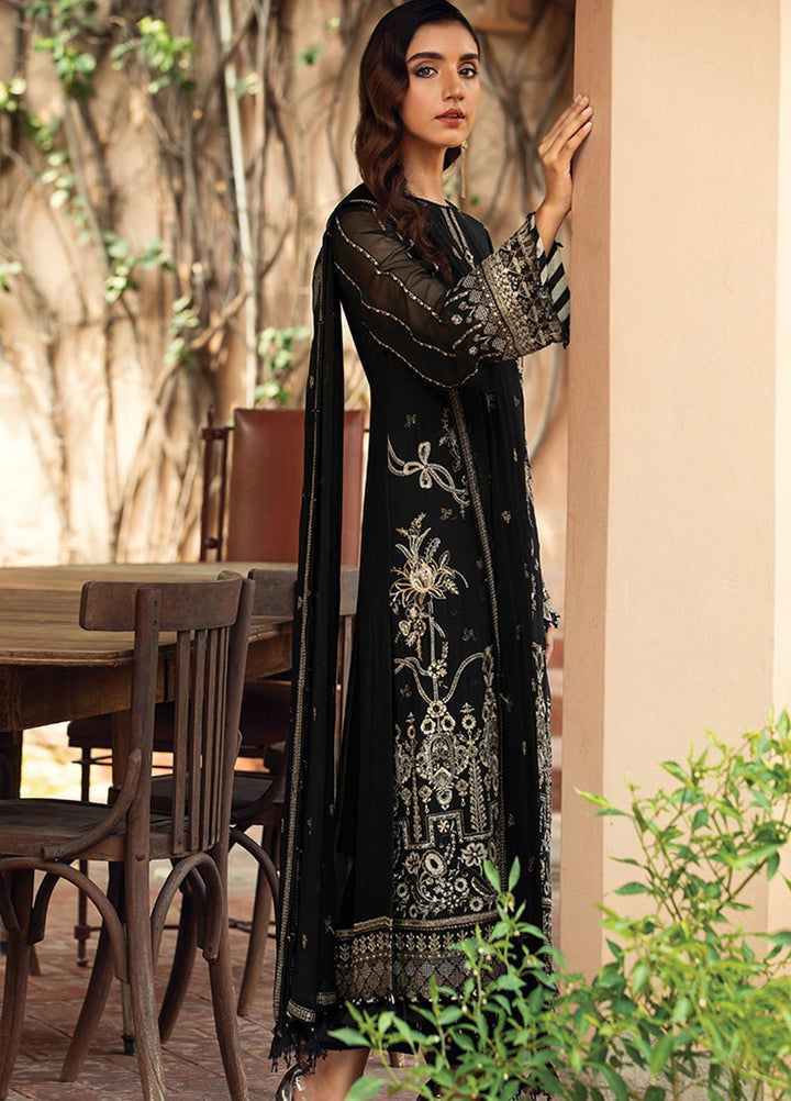 Farasha Embroidered Chiffon Suits Unstitched 3 Piece FSH21C-1 07 ONYX - Festive Collection