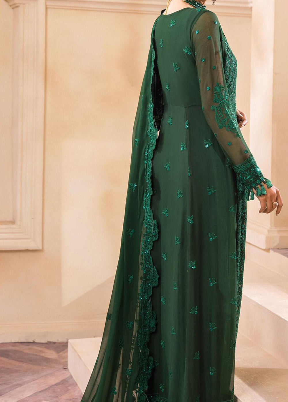 Farasha Embroidered Chiffon Suits Unstitched 3 Piece FSH22C 01 Glimmer - Luxury Collection
