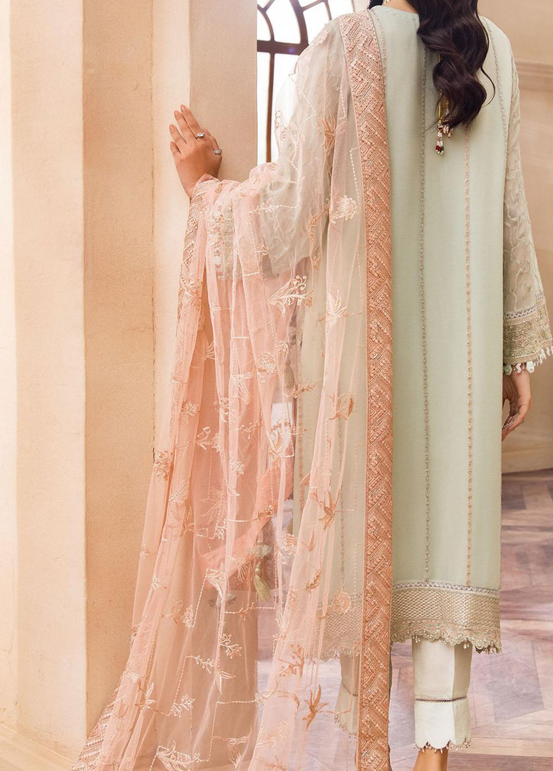 Farasha Embroidered Chiffon Suits Unstitched 3 Piece FSH22C 05 Breeze - Luxury Collection