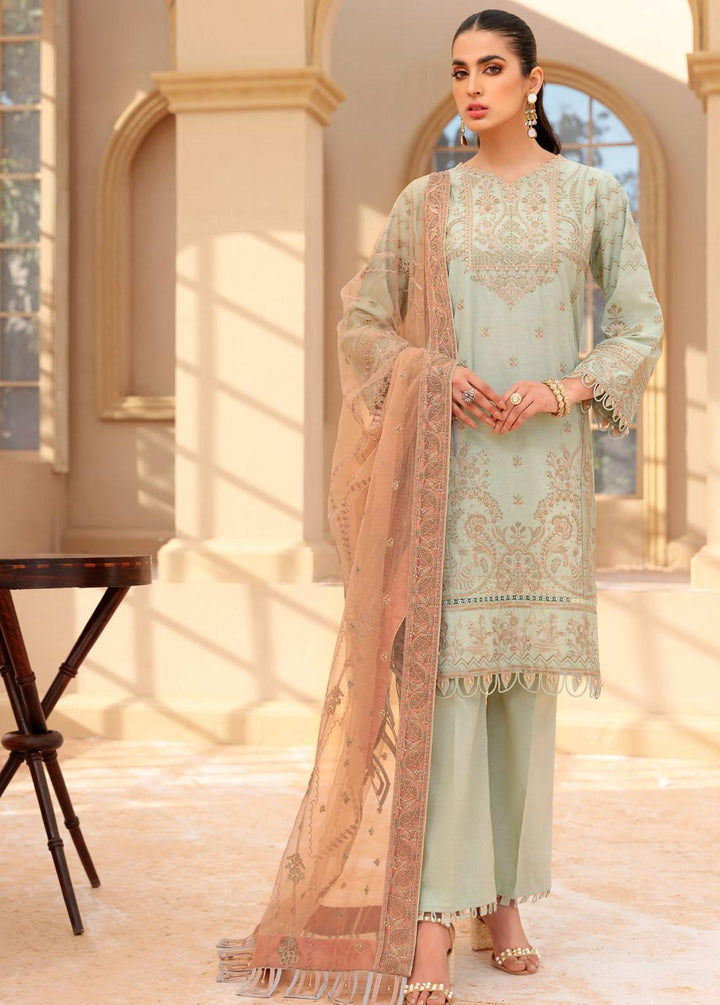 Farasha Embroidered Lawn Suit Unstitched 3 Piece FSH22FL 07 Pastel Affair - Festive Collection