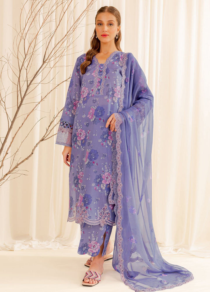Farasha Embroidered Lawn Suits Unstitched 3 Piece FSH24PE D-02 Lavender Bliss - Summer Collection