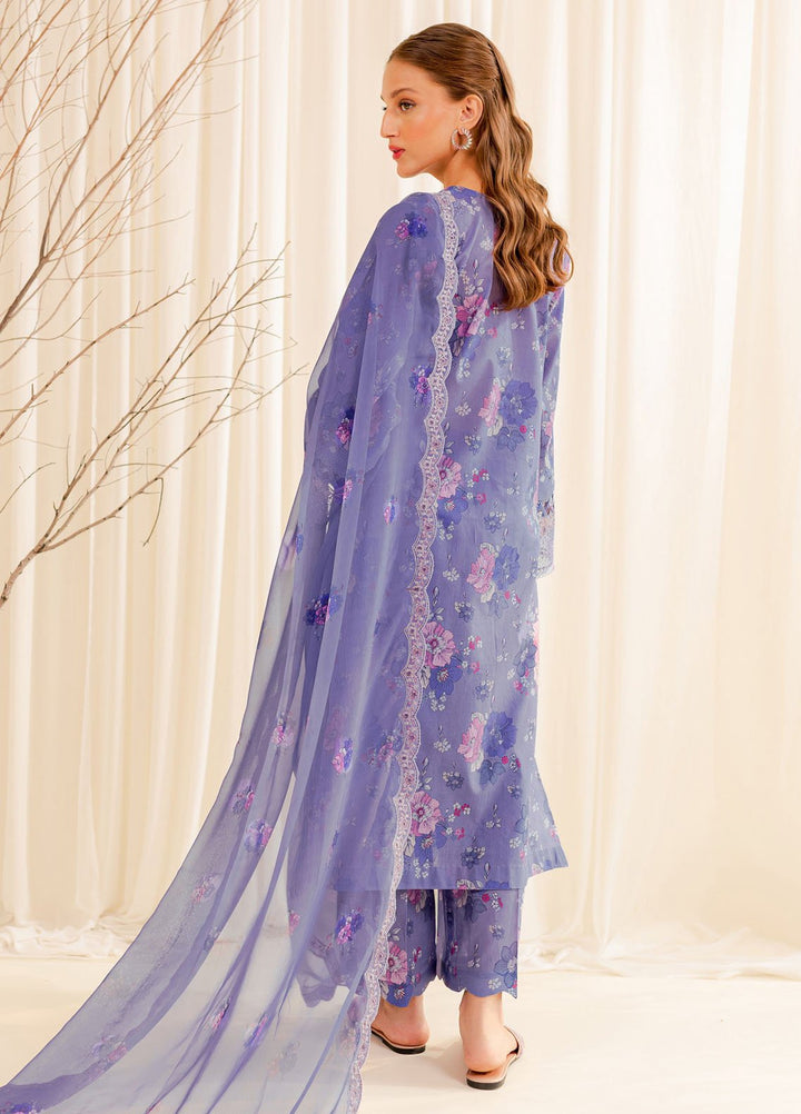 Farasha Embroidered Lawn Suits Unstitched 3 Piece FSH24PE D-02 Lavender Bliss - Summer Collection