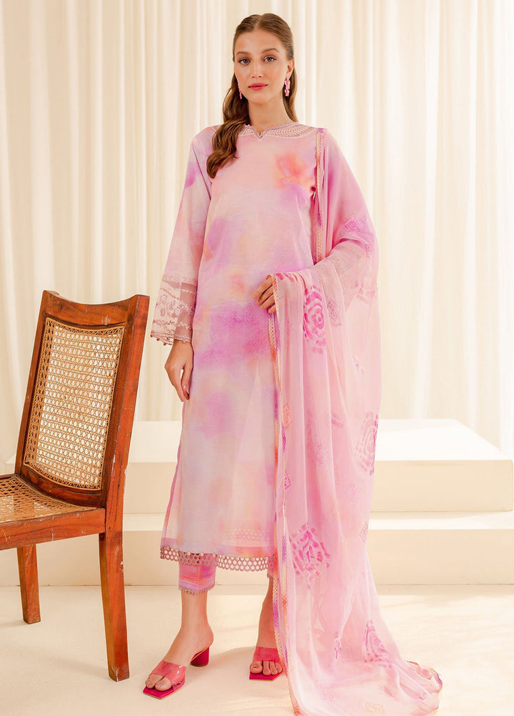 Farasha Embroidered Lawn Suits Unstitched 3 Piece FSH24PE D-08 Peony - Summer Collection