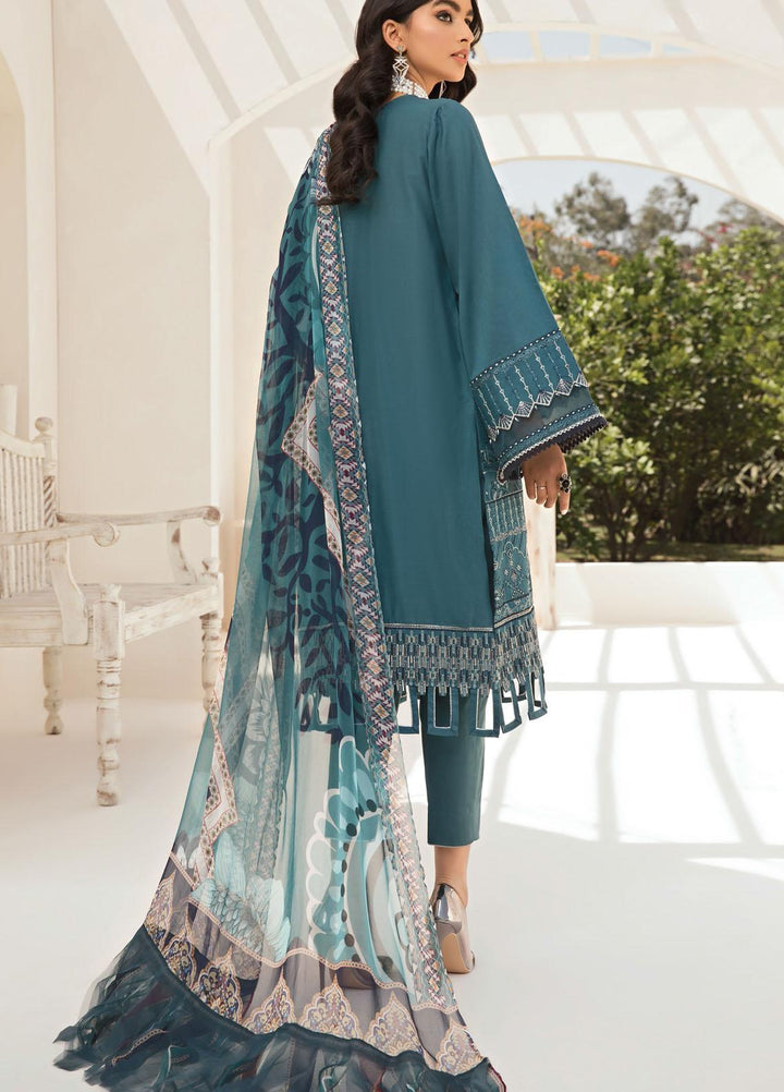 Farasha Embroidered Lawn Suits Unstitched 3 Piece FSH21-L2 03 Blazing Crystal - Festive Collection