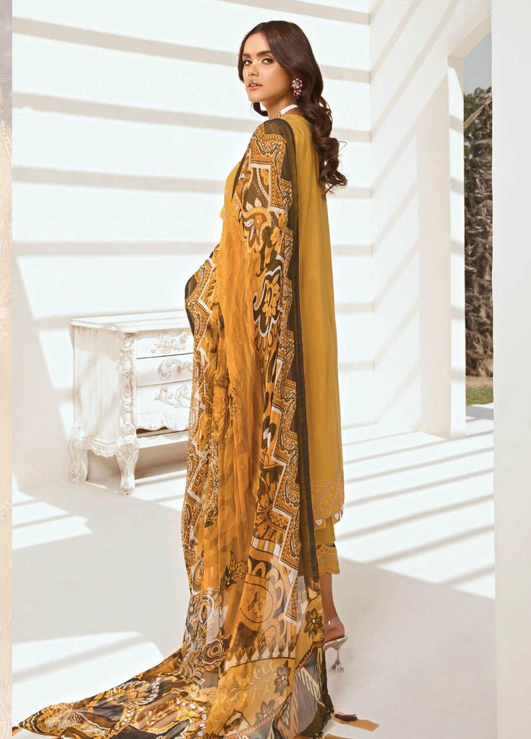 Farasha Embroidered Lawn Suits Unstitched 3 Piece FSH21-L2 07 Sunbeam Glow - Festive Collection