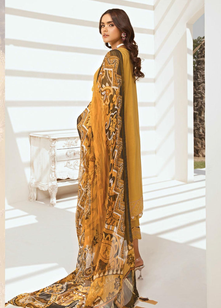 Farasha Embroidered Lawn Suits Unstitched 3 Piece FSH21-L2 07 Sunbeam Glow - Festive Collection