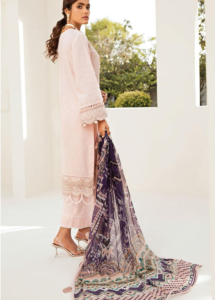 Farasha Embroidered Lawn Suits Unstitched 3 Piece FSH21-L2 08 Pink Flora - Festive Collection