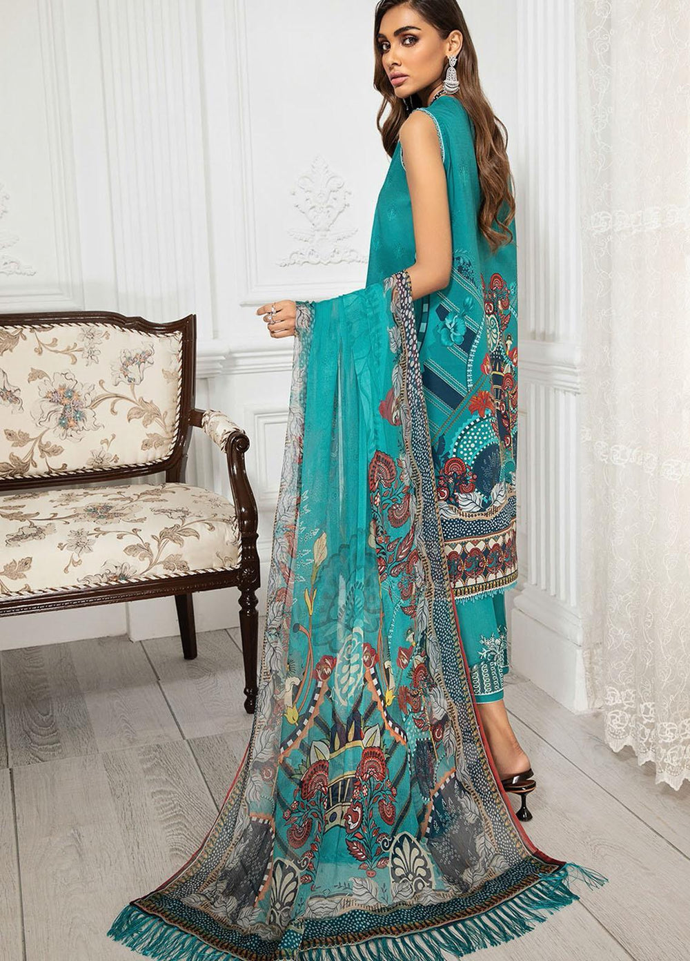Farasha Embroidered Lawn Suits Unstitched 3 Piece FSH21-L3 03 Crown Jewel - Festive Collection