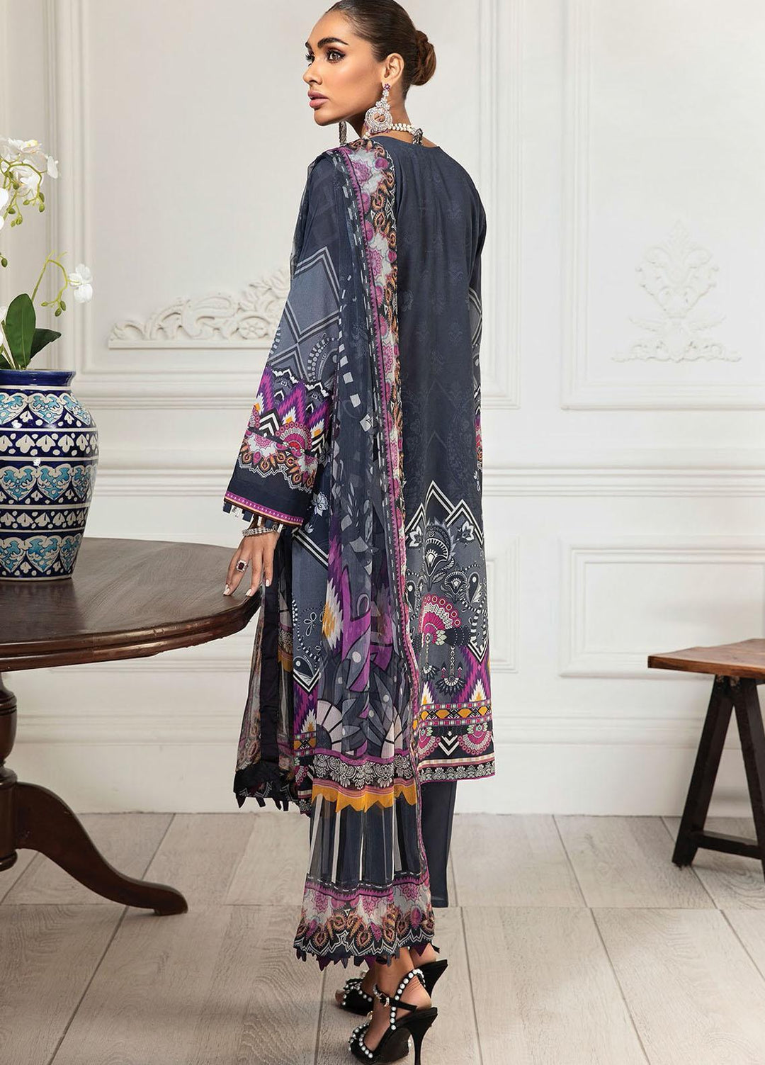 Farasha Embroidered Lawn Suits Unstitched 3 Piece FSH21-L3 05 Twilight - Festive Collection