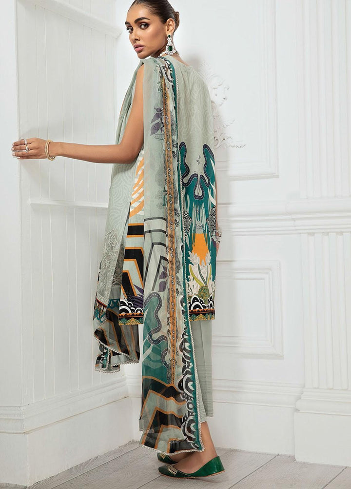 Farasha Embroidered Lawn Suits Unstitched 3 Piece FSH21-L3 11 Sea Pearl - Festive Collection