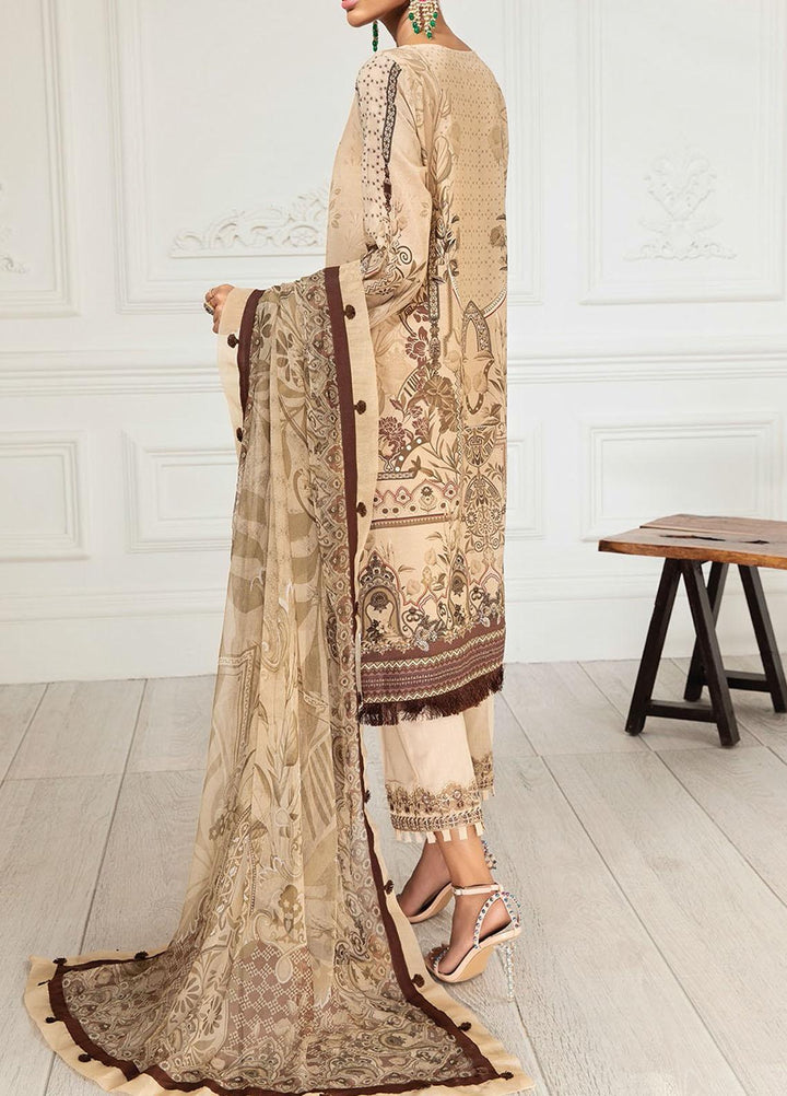 Farasha Embroidered Lawn Suits Unstitched 3 Piece FSH21-L3 12 Ivy Gold - Festive Collection